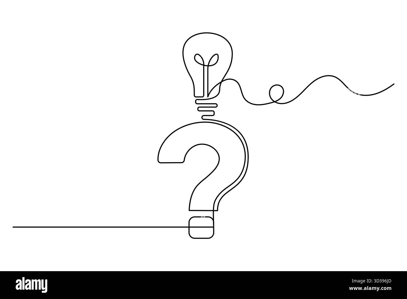 Question mark continuous one line drawing of isolated simple vector illustration Stock Vector