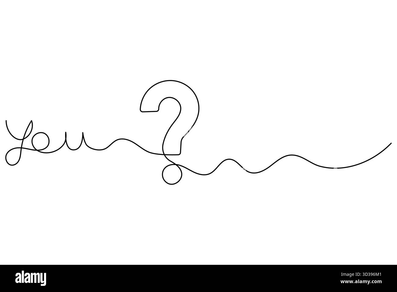 Question mark continuous one line drawing of isolated simple vector ...
