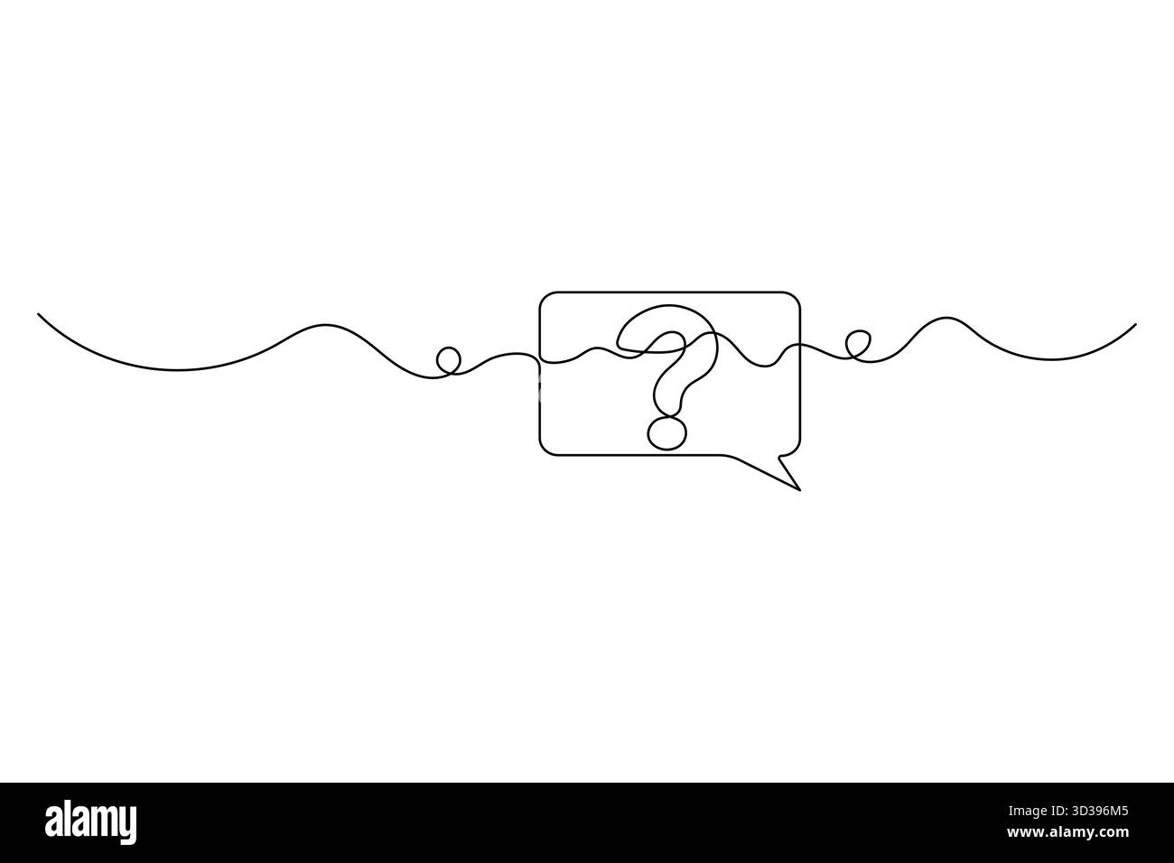 Question mark continuous one line drawing of isolated simple vector ...