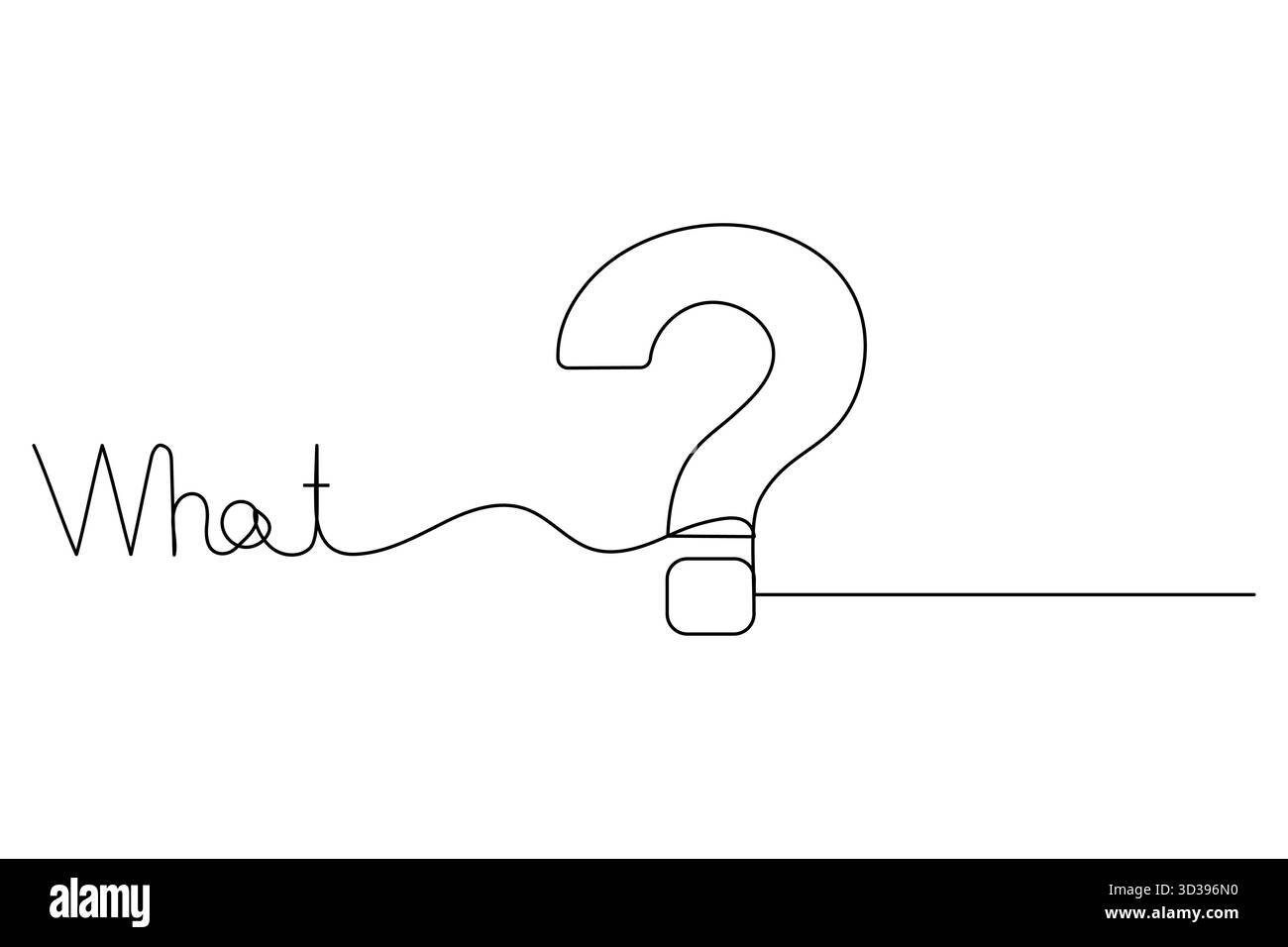 Question mark continuous one line drawing of isolated simple vector ...