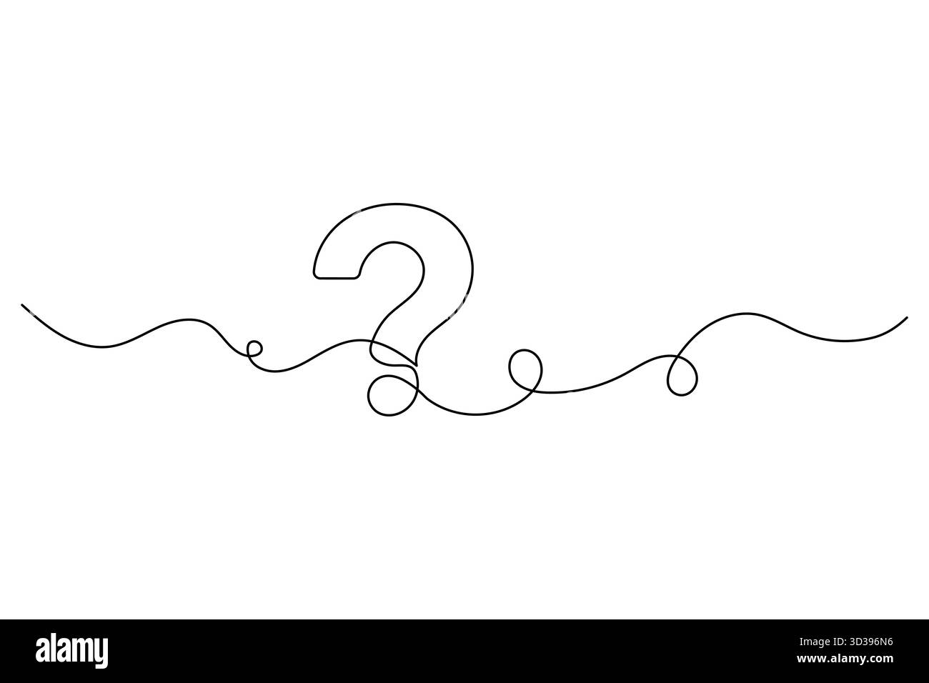Question mark continuous one line drawing outline vector illustration ...