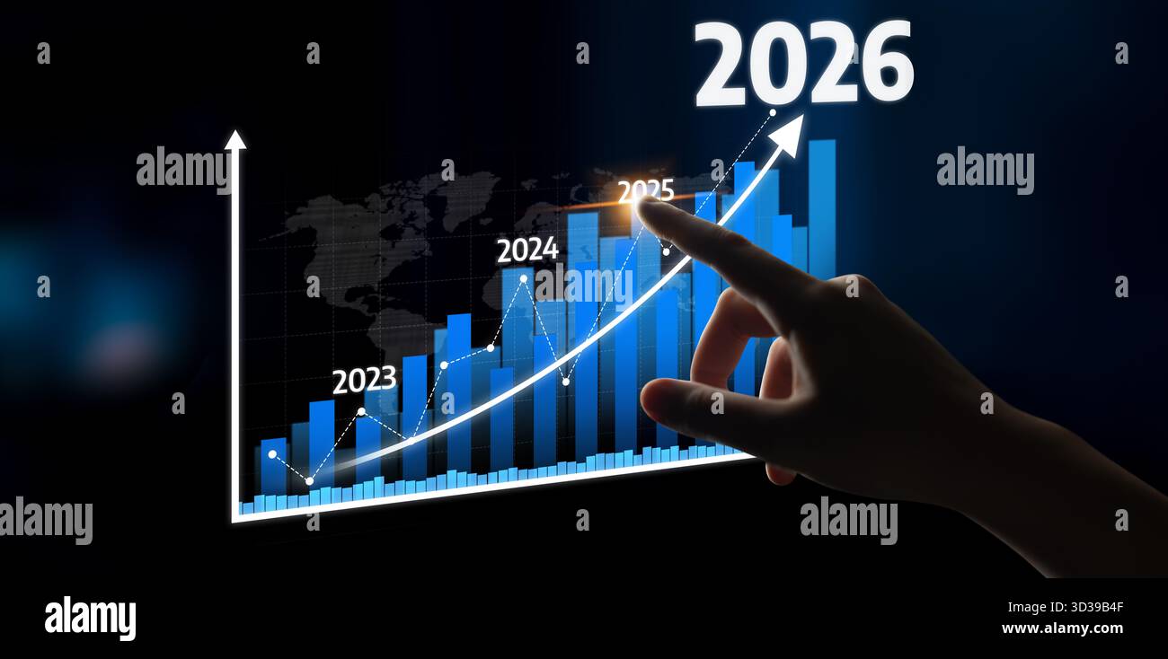 New Projection Graph This image depicts a business growth chart showcasing projections from ...