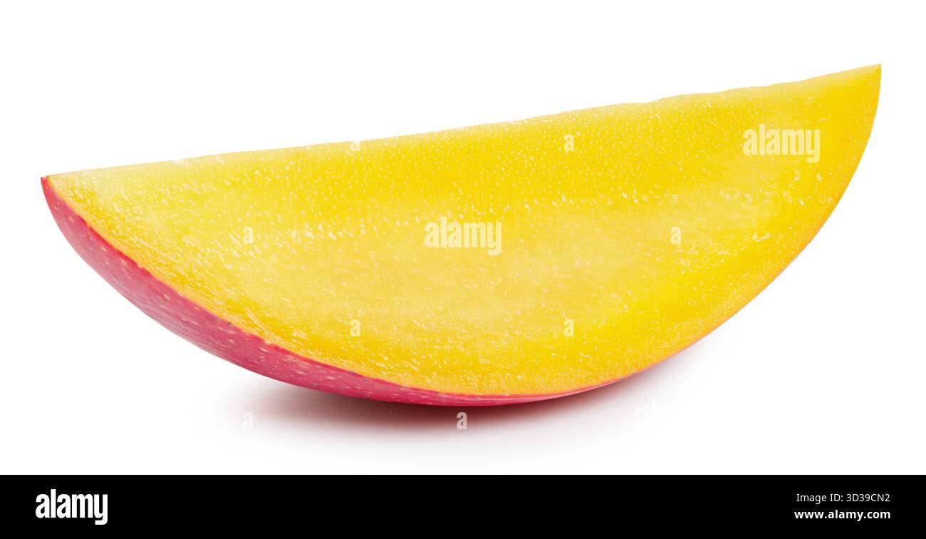 Mango sliced isolated on white background. Ripe mango Clipping Path. Stock Photo