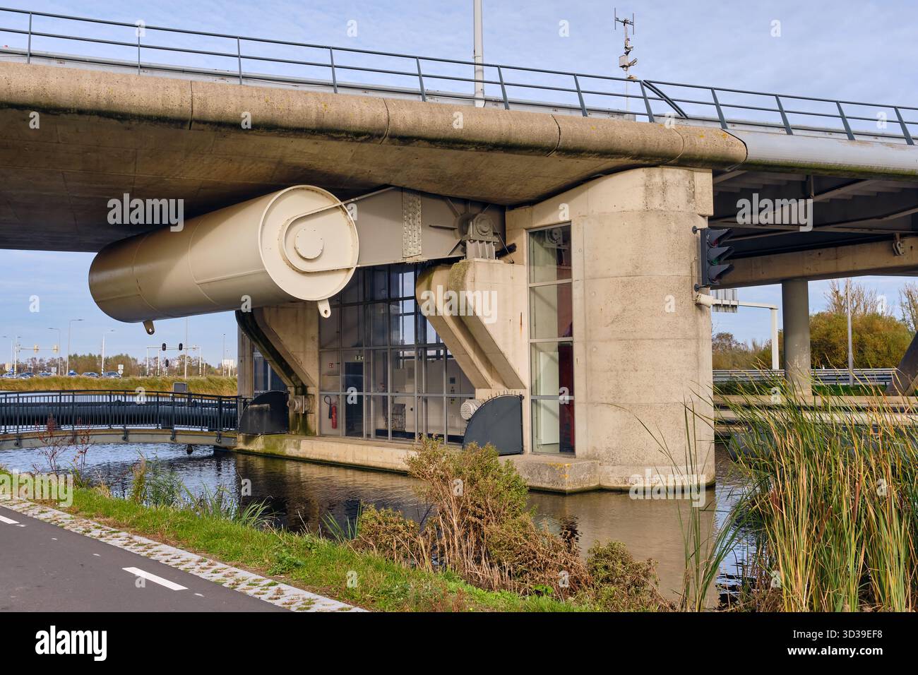 Assendelft, Netherlands; October 19, 2025: Bascule bridge over the ...