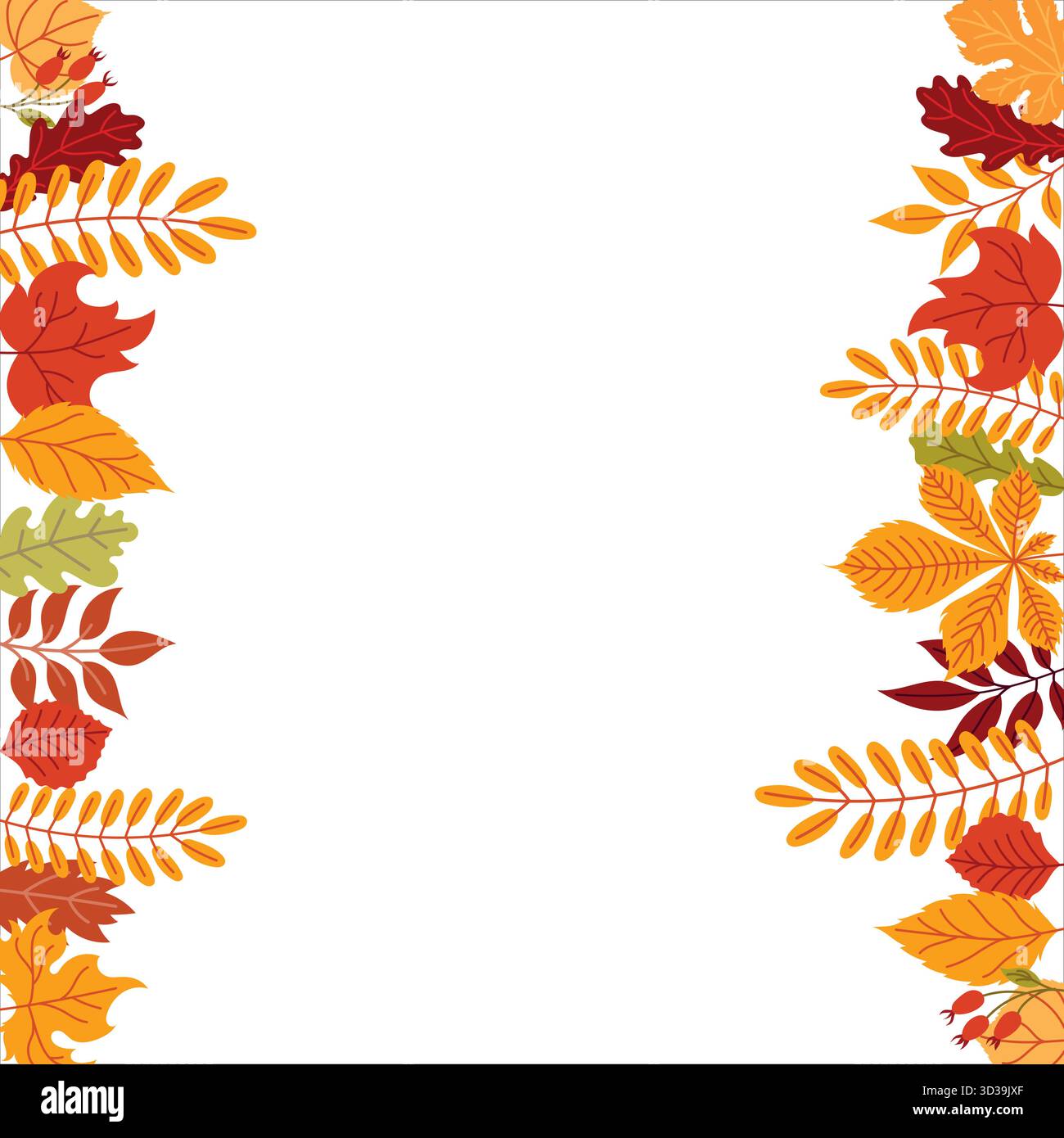 Vertical frame with autumn leaves Stock Vector Image & Art - Alamy