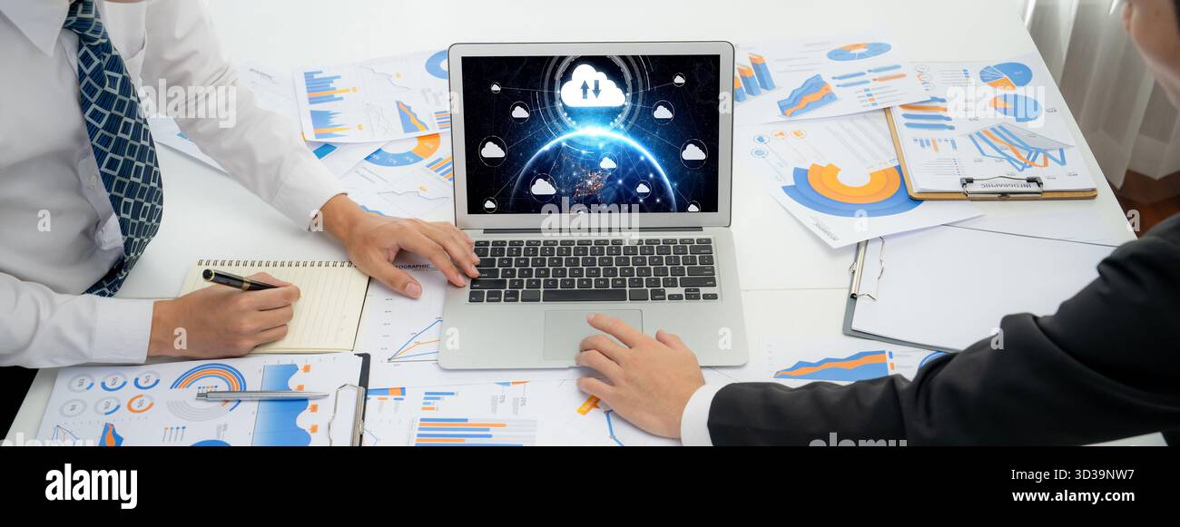 Cloud computing software for brisk remote work and personal data storage Stock Photo
