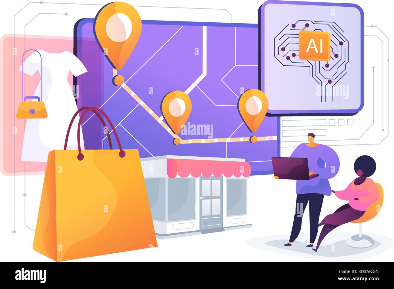 AI-Guided Supply Chain Transparency abstract concept vector ...