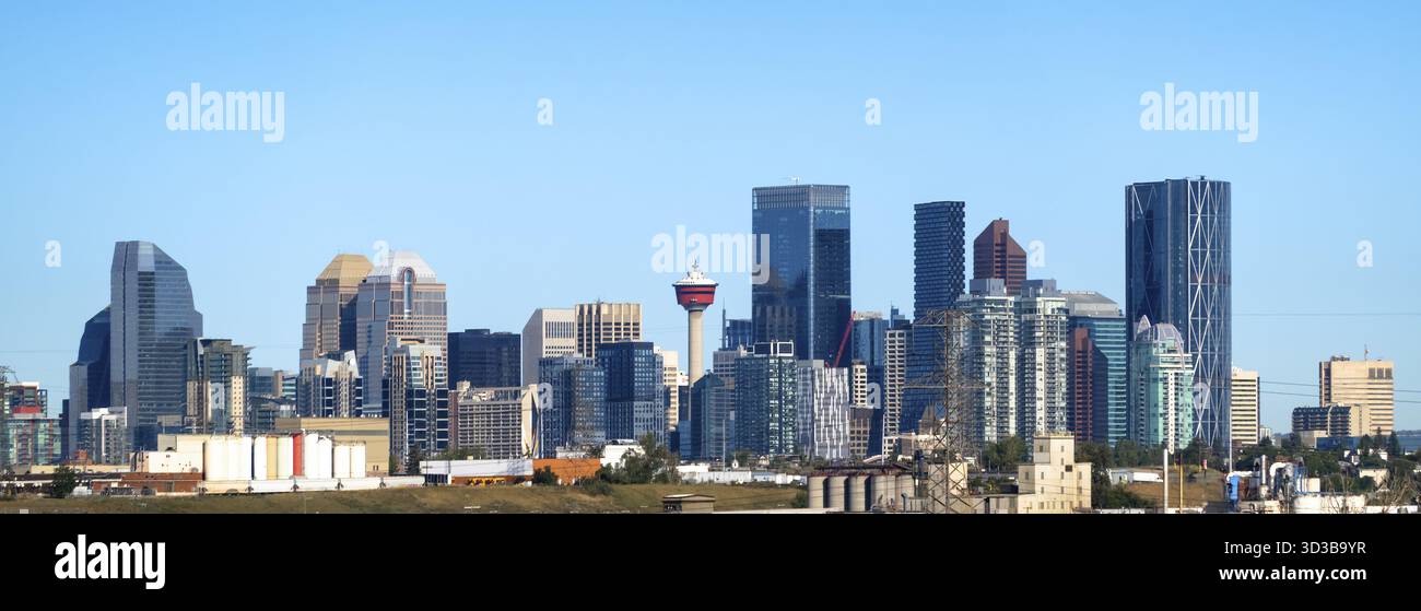 Calgary, Alberta, Canada. Sep 1, 2024. The Calgary skyline, dominated ...