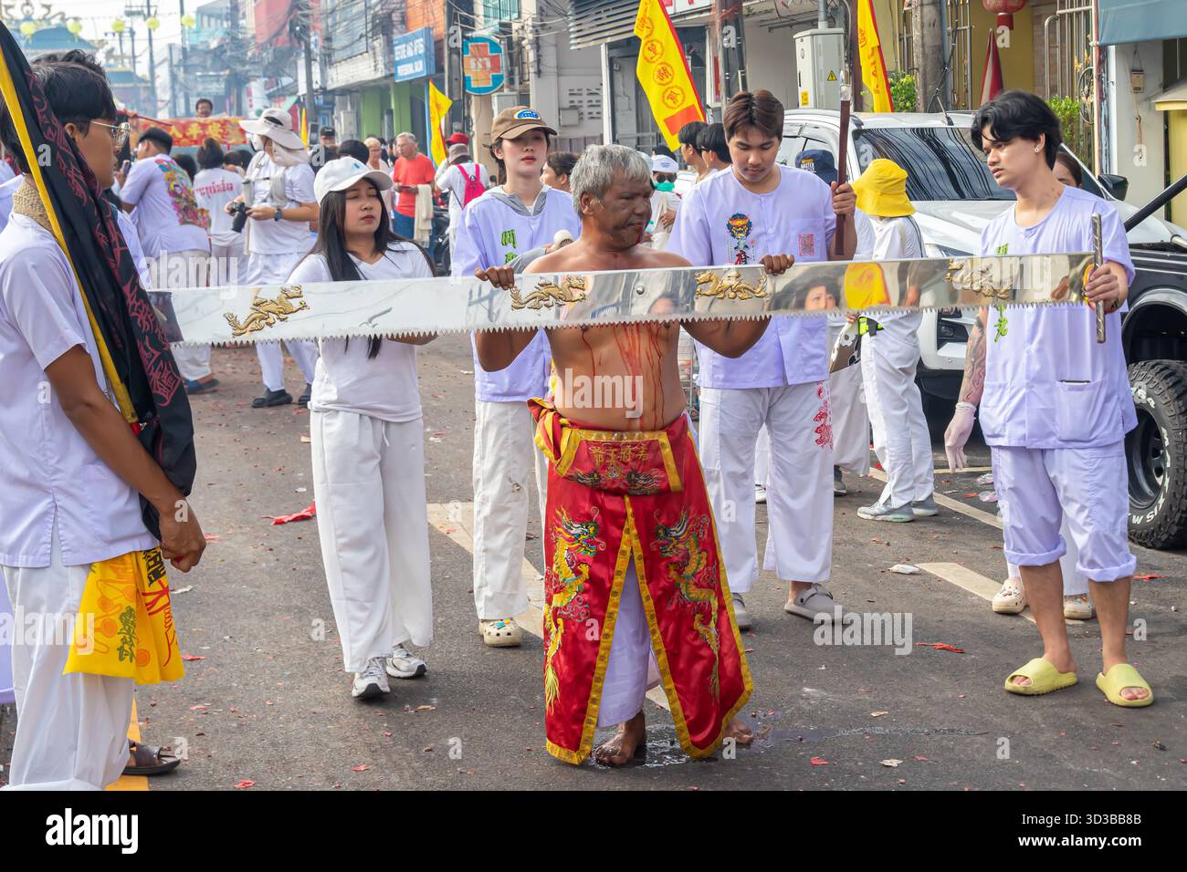2025 Vegetarian festival or Nine Emperor Gods Festival in Phuket, Thailand, Asia Stock Photo