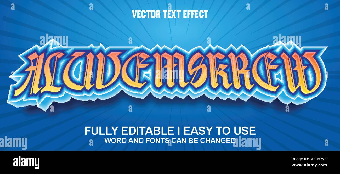 Editable Vector Text Effect Stock Vector
