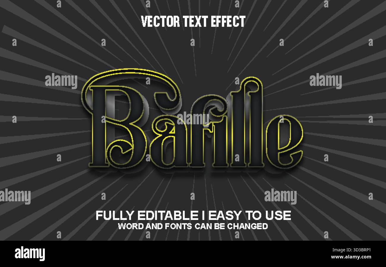 Vector Editable Sign Editable Vector Text Effect Stock Vector Image & Art - Alamy