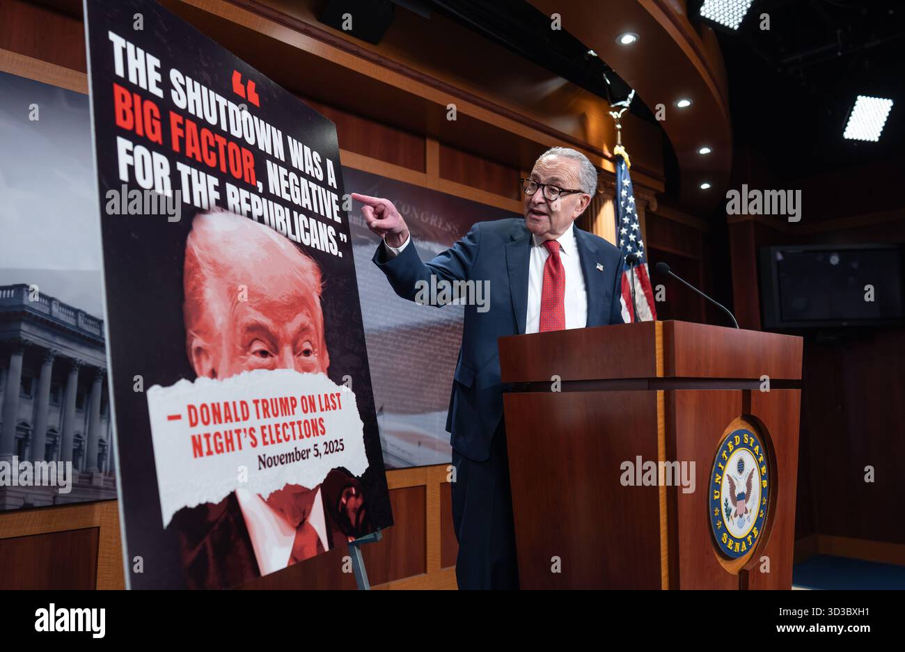 Senate Minority Leader Chuck Schumer, D-N.Y., speaks to reporters about ...