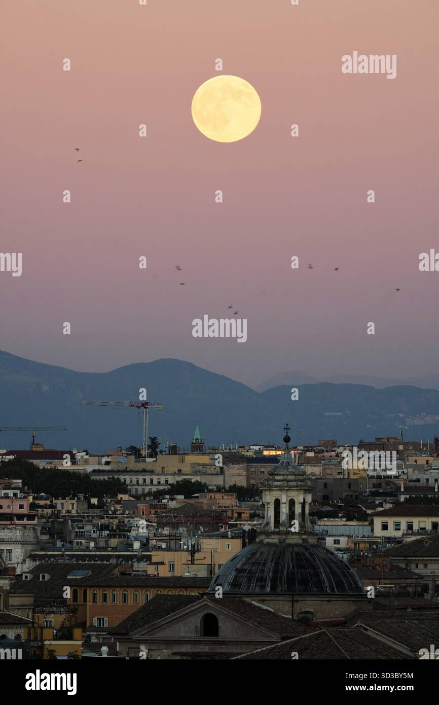The last super moon of this year also known as beaver moon rises over ...