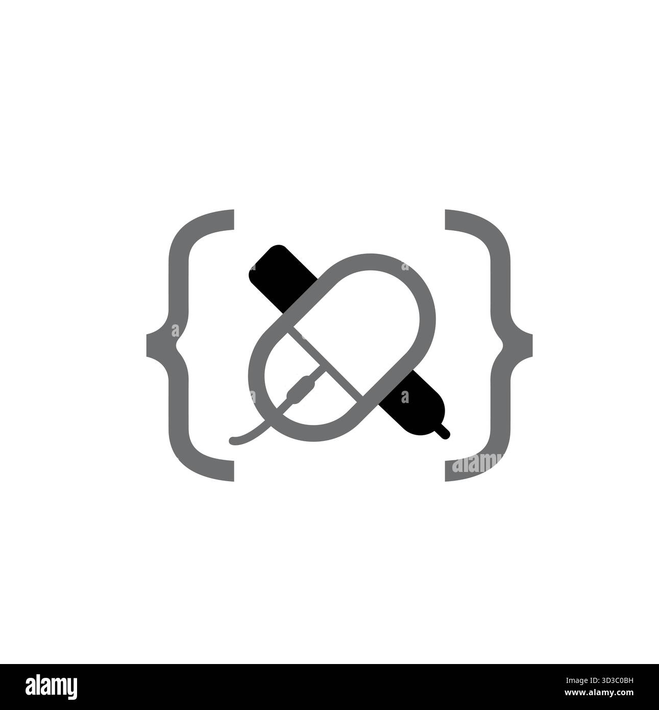Creative Mouse And Pen Code Symbol Logo Vector Icon Design Illustration Stock Vector