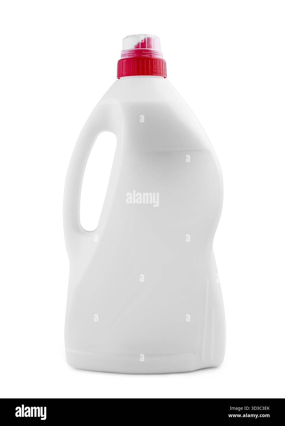 Food, Plastic clean bottle with red detergent Stock Photo