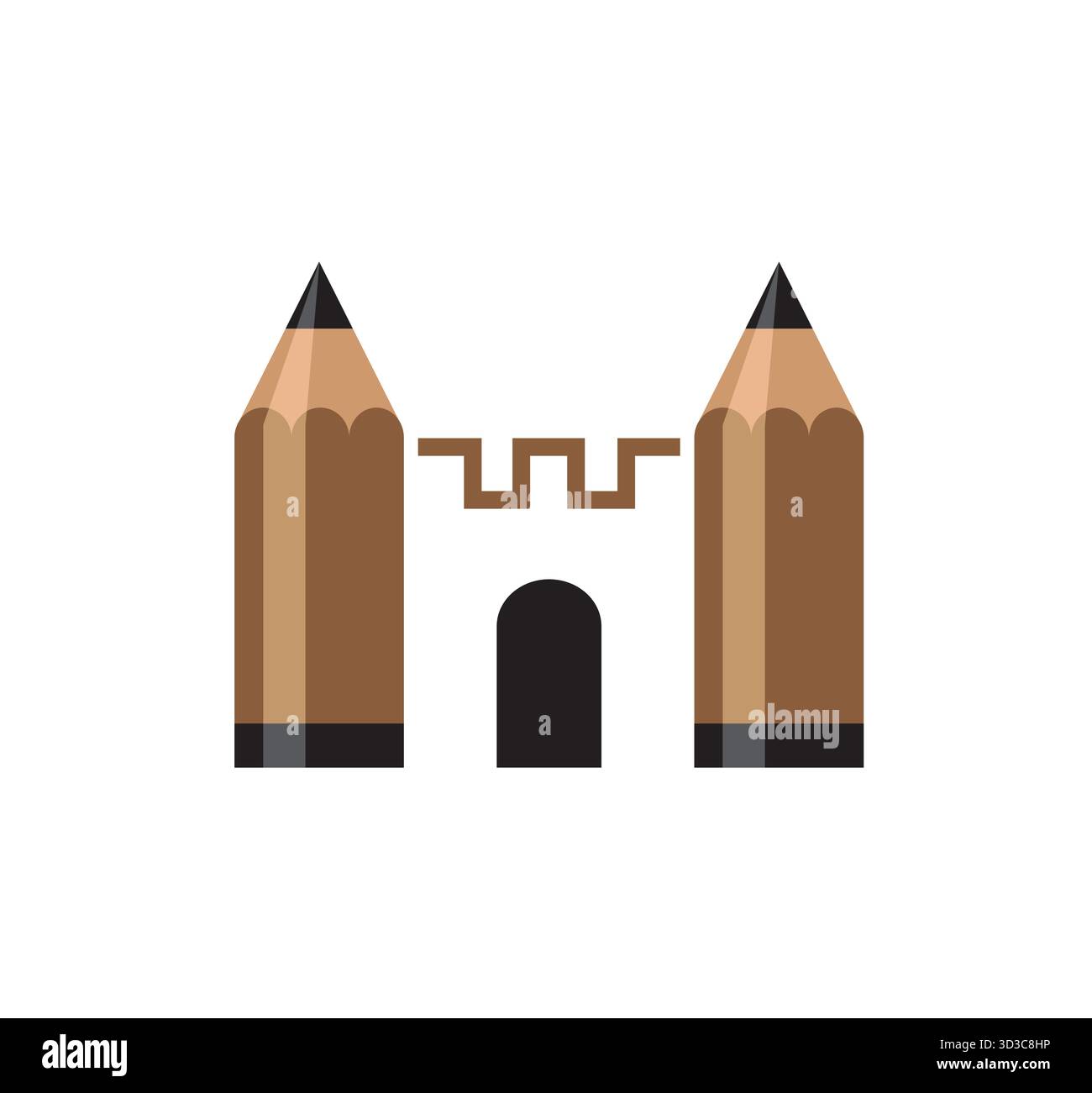 Creative Home Pencils Logo, Pen Columns Vector Symbol icon Stock Vector