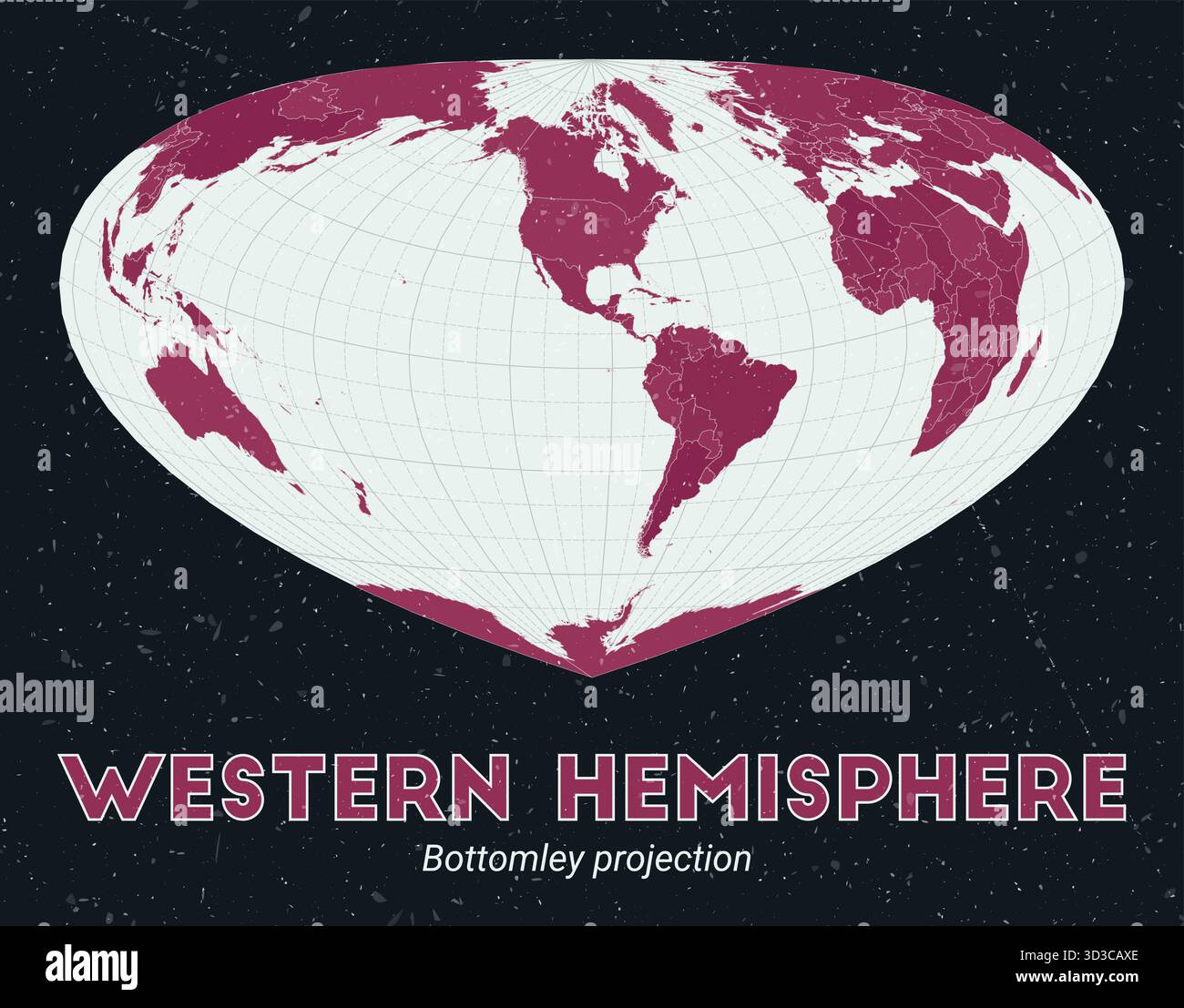 Western Hemisphere World Map Bottomley Projection Centered On The western-hemisphere-world-map-bottomley-projection-centered-on-the