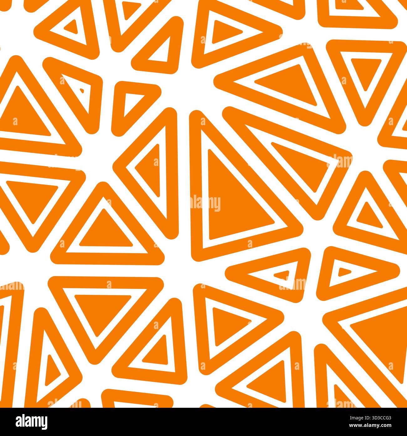 Mosaic triangle shapes background. Rounded solid shapes in frames. Large triangles. Solid color style. Repeatable pattern. Creative vector tiles. Stock Vector