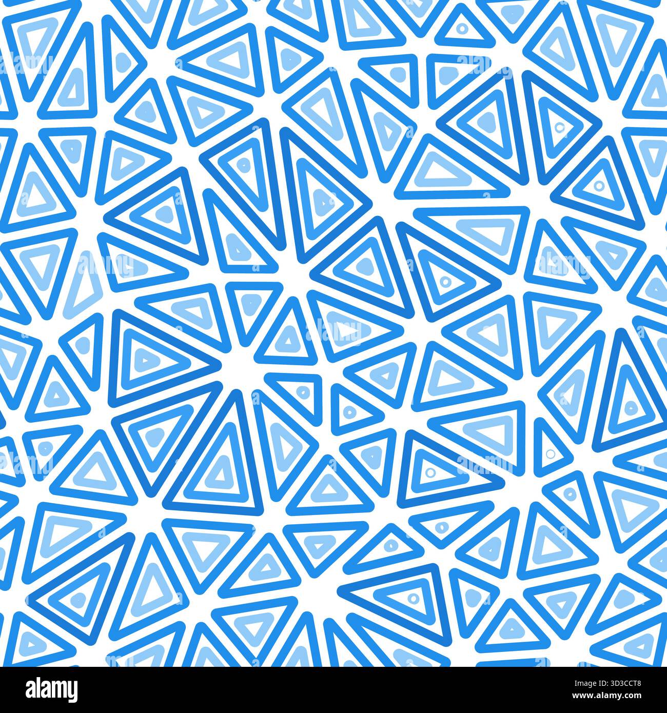 Mosaic triangles shapes background. Medium shape size. Multiple repeated inner triangles. One-tone colored style. Repeatable pattern. Stock Vector