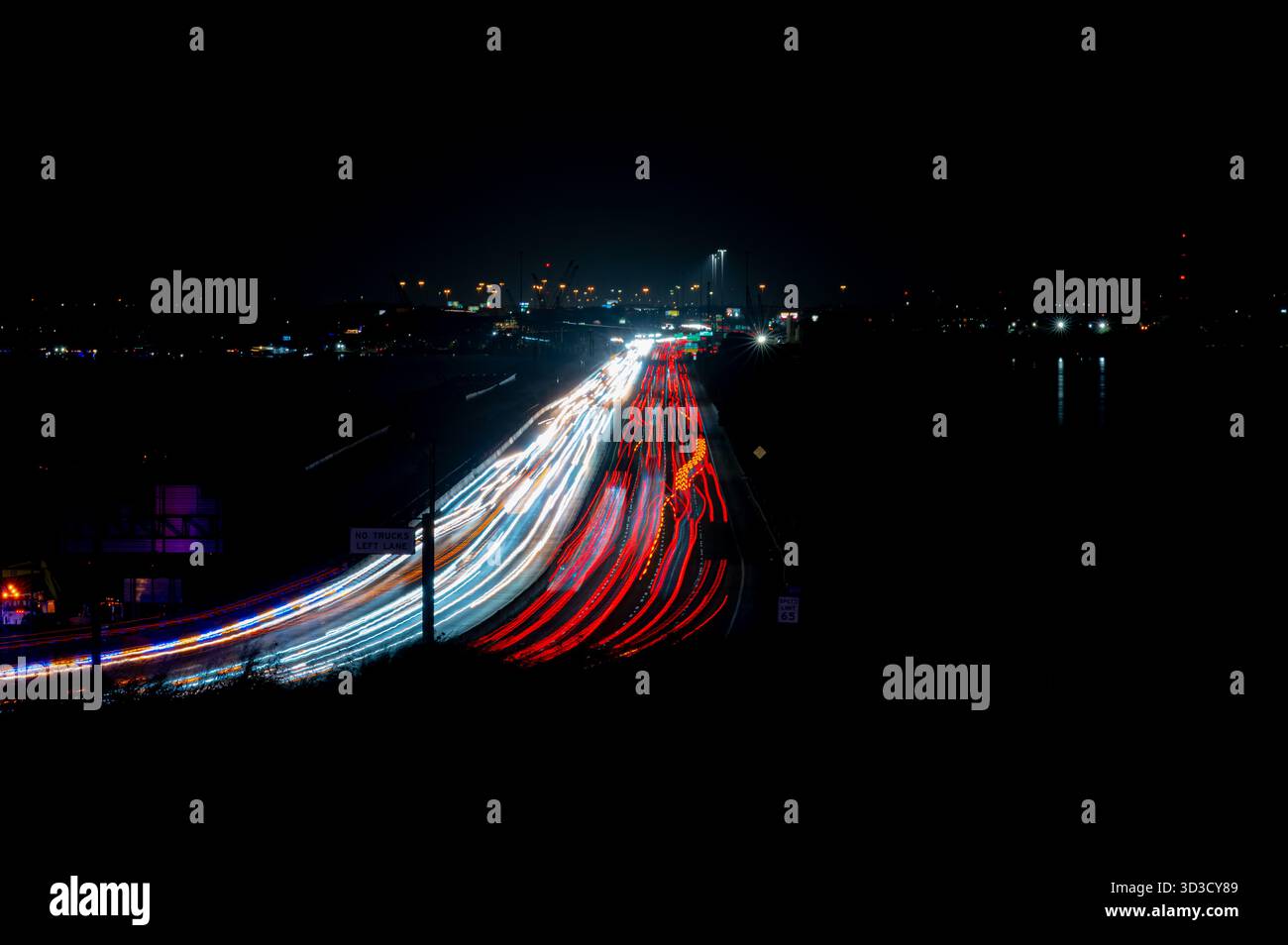I30 Rockwall, TX Long Exposure Stock Photo