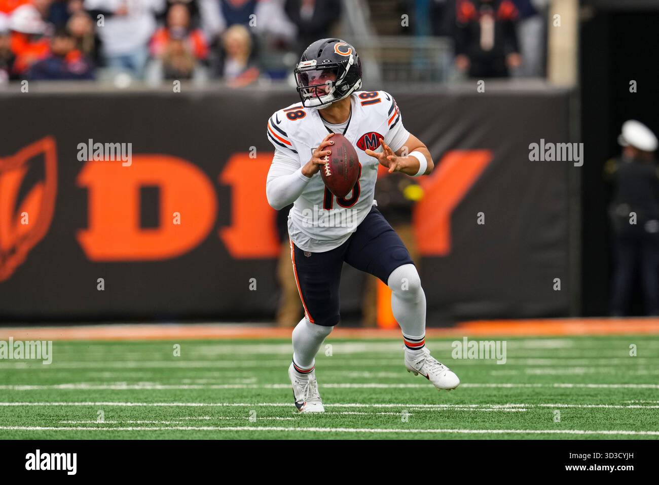 Chicago Bears quarterback Caleb Williams looks to throw during an NFL ...