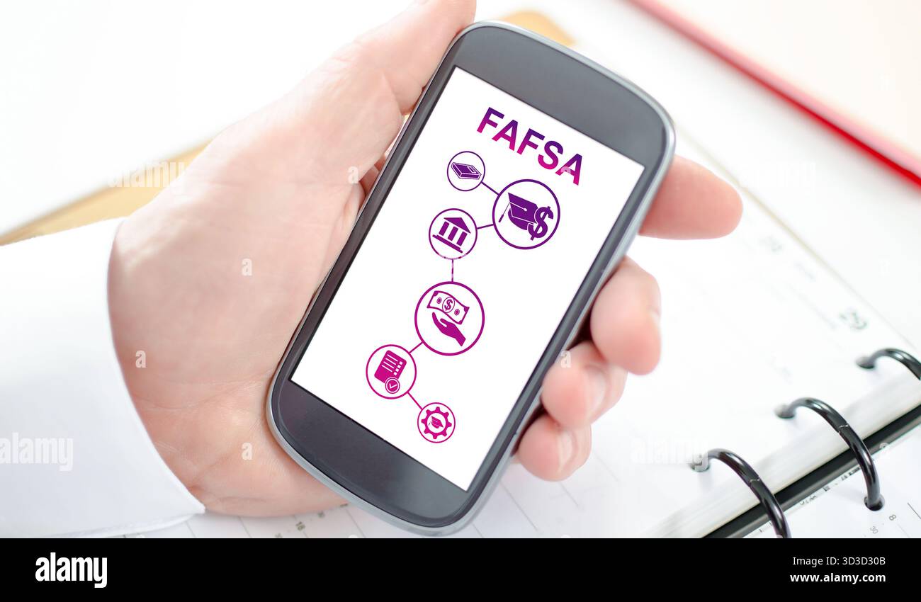 Fafsa concept shown on a smartphone screen Stock Photo