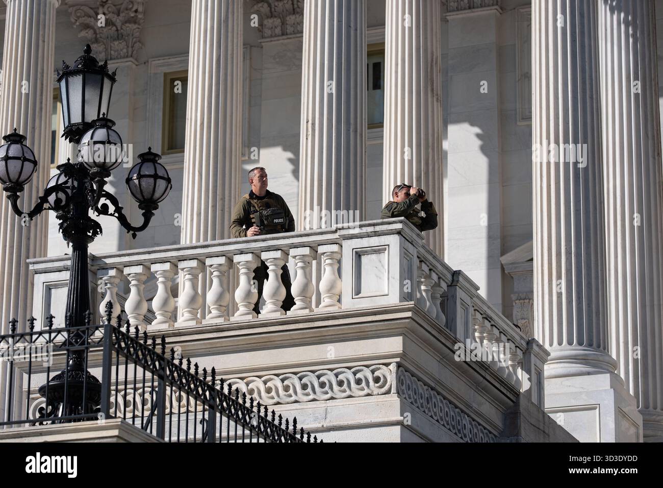 U.S. Capitol Police secure the area where Speaker of the House Mike ...