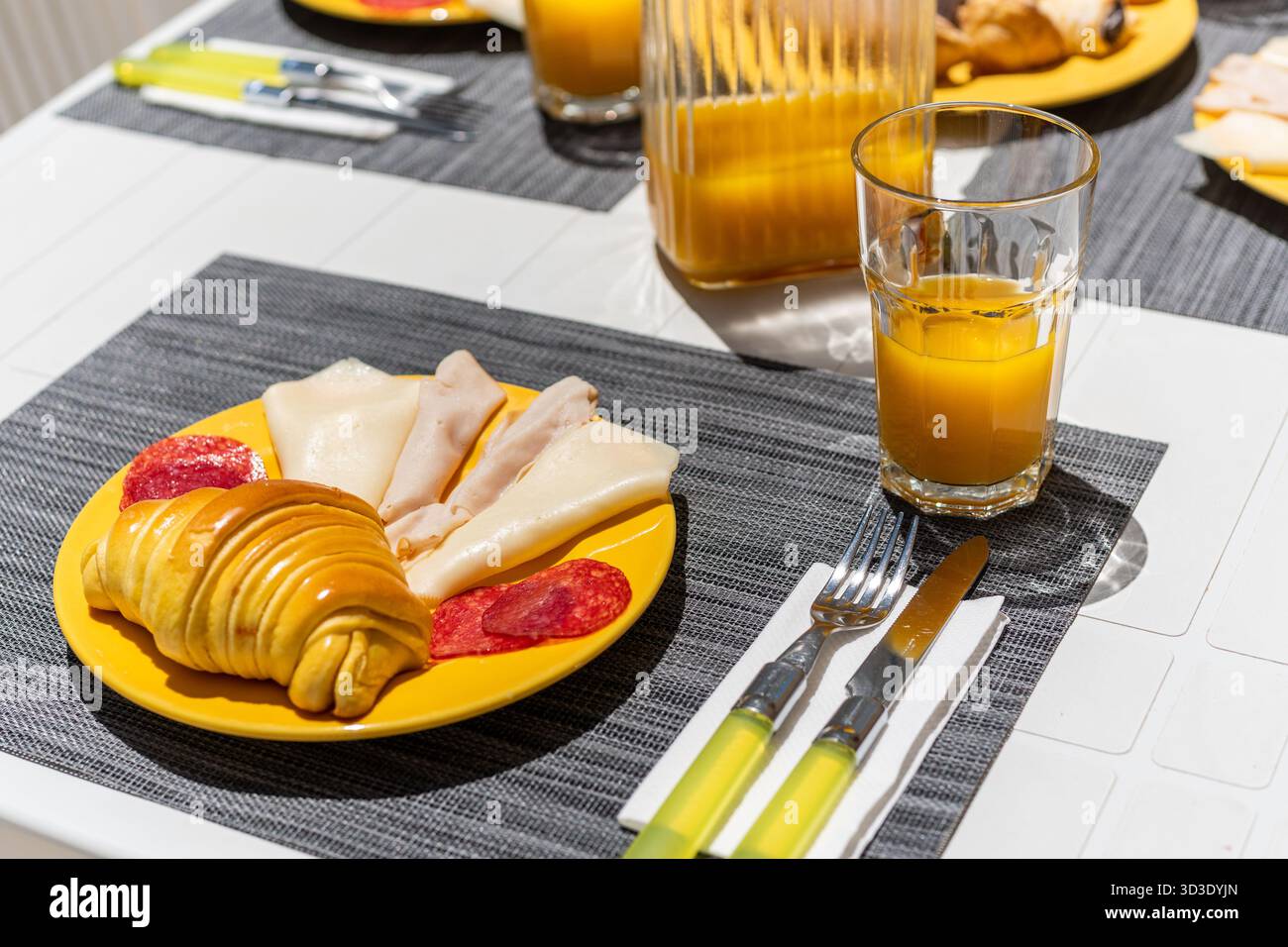 Colorful morning meal presentation, Bright and inviting breakfast table ...
