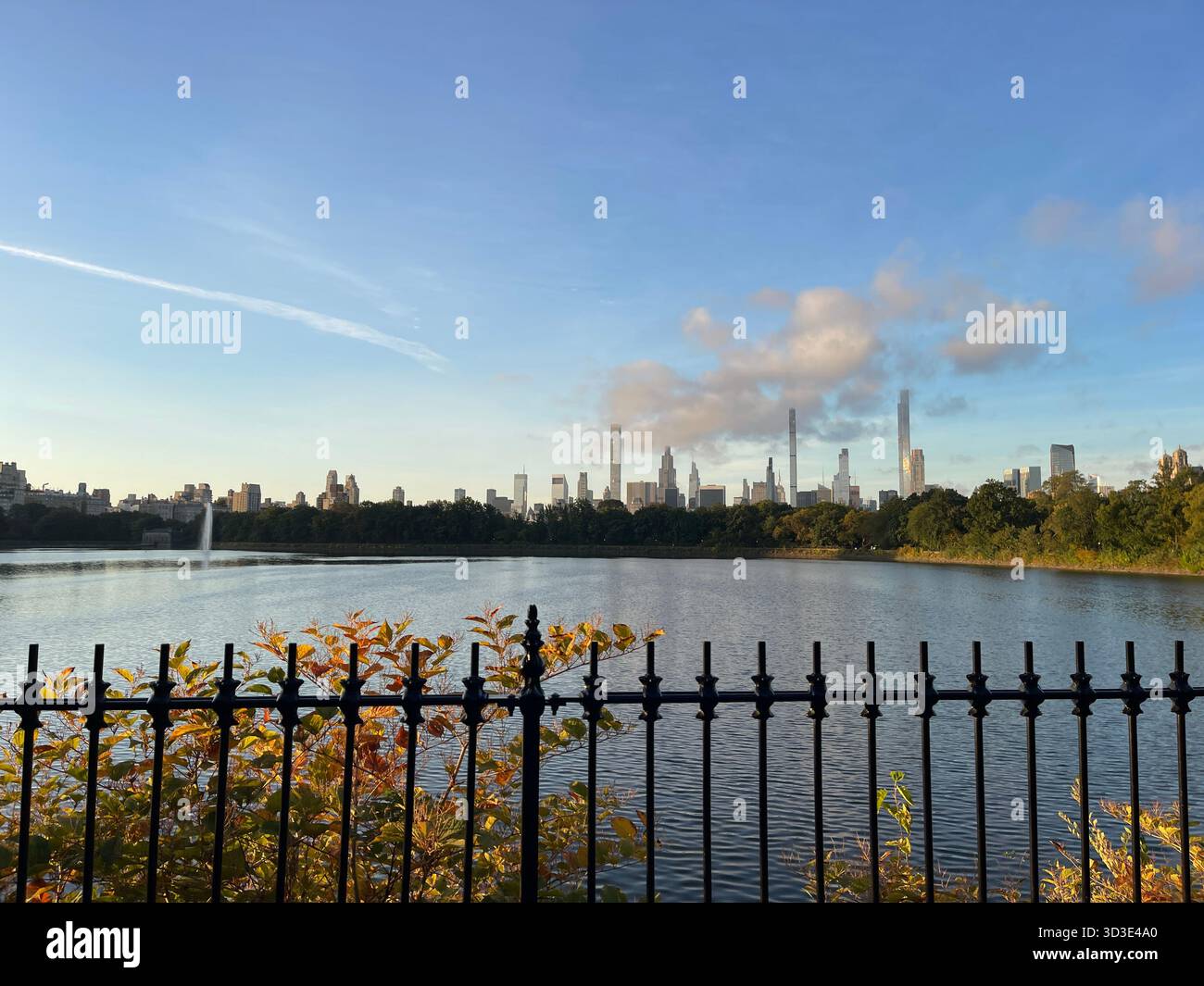Autumn colors in Central Park, Manhattan, New York, USA, scenic park landscape with fall foliage. - Smartphone Captured Stock Image