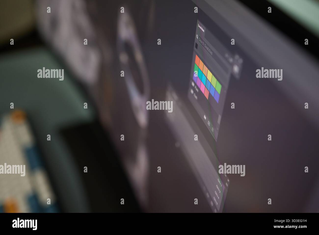 Designer Editing Photo On Computer In Office Stock Photo