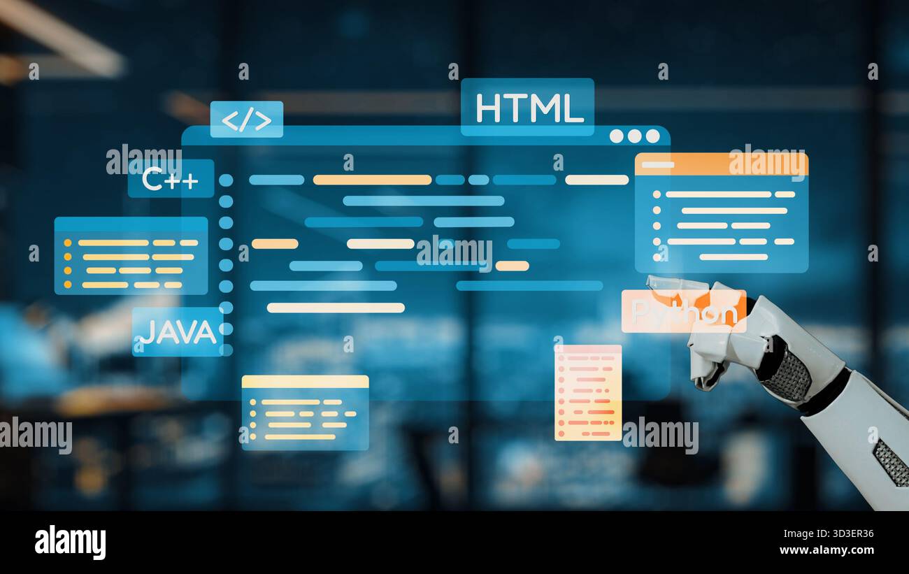 Futuristic ai coding workspace hi-res stock photography and images - Alamy