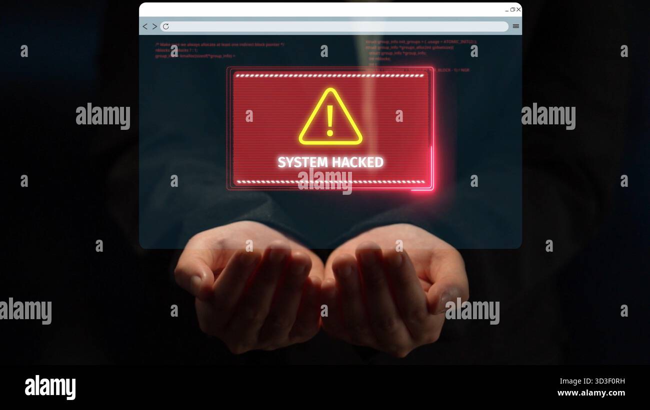 Cybersecurity defense and system protection from hackers, secure digital systems, cyberattack prevention, IT security solutions, and risk mitigation Stock Photo