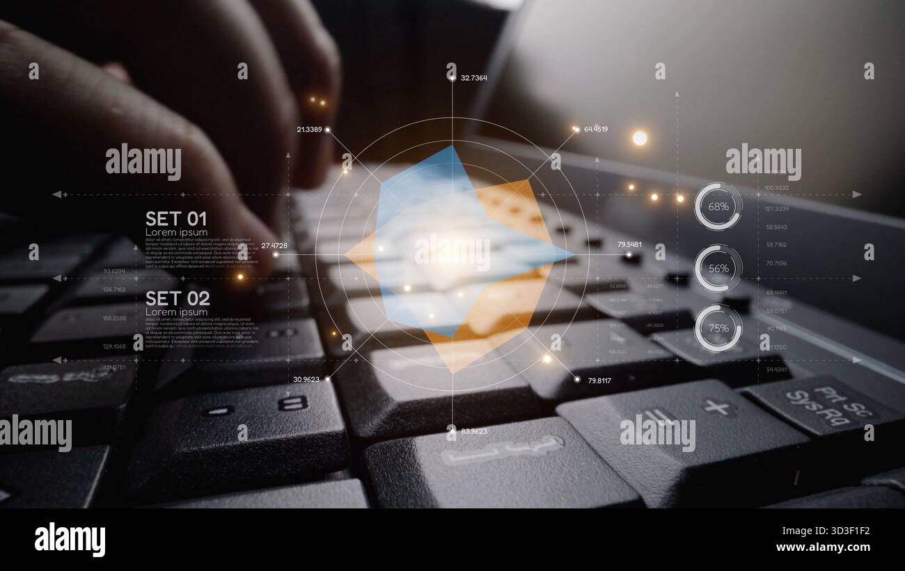 Data analytics and big data strategy for real-time analytics, predictive data modeling, business intelligence analytics, and data-driven decision Stock Photo