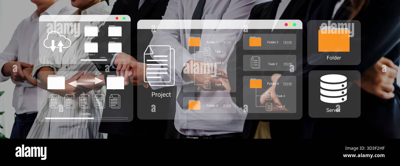 Digital folder organization improves server file structure, enhances workflow, and supports system management Parse Stock Photo