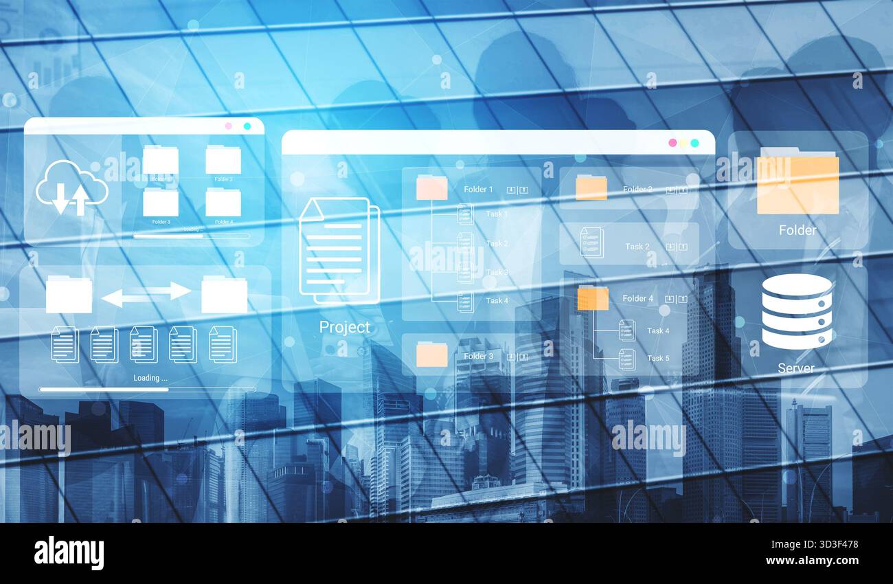 Digital folder organization improves server file structure, enhances workflow, and supports system management Parse Stock Photo