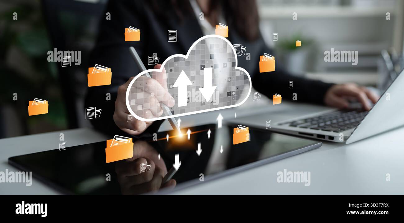 Cloud computing enables digital growth with secure data storage, scalable infrastructure, and strategic cloud-based business solutions. Latch Stock Photo