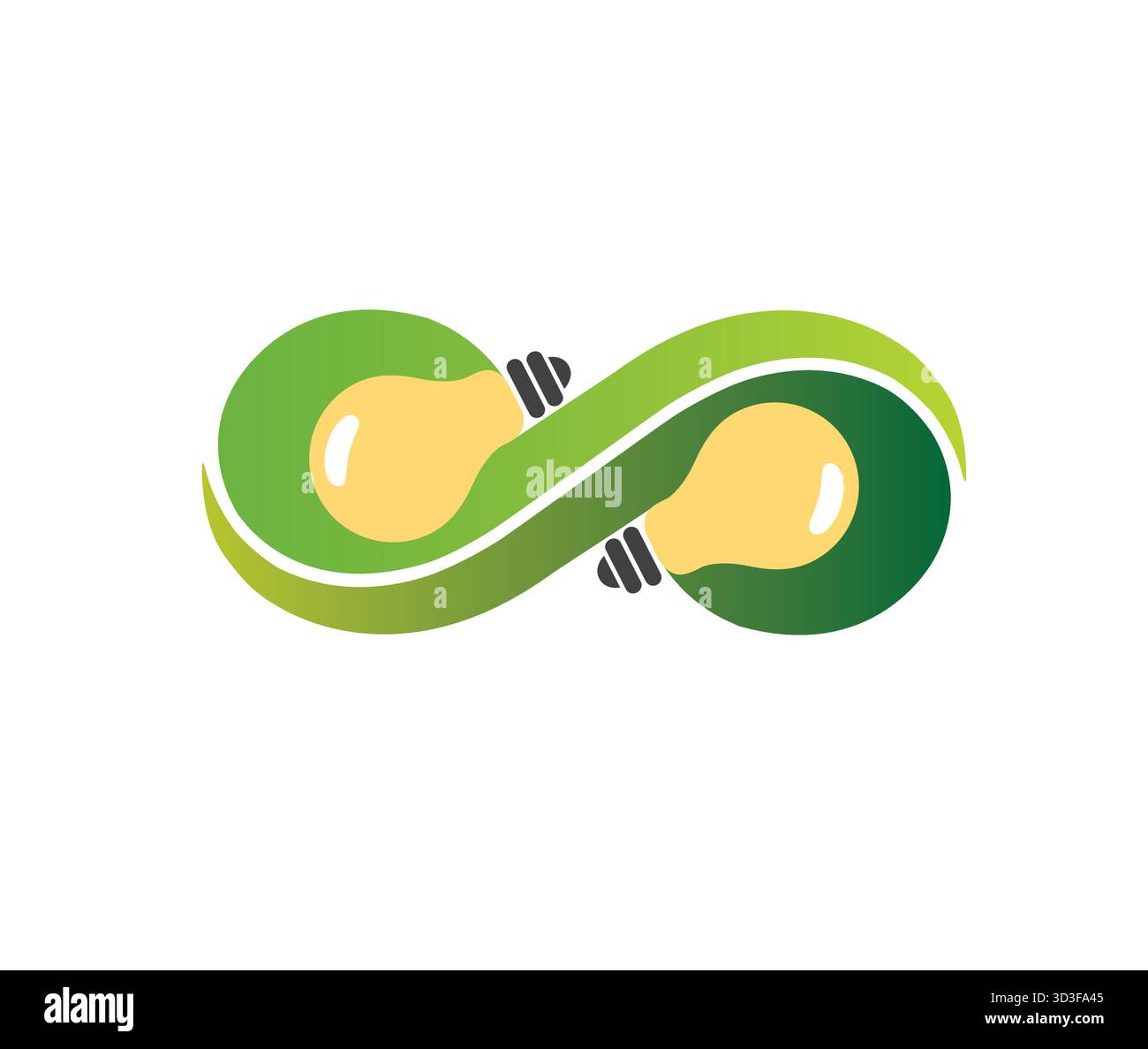 Creative Endless Lamp Bulb Logo Vector Symbol Icon Stock Vector