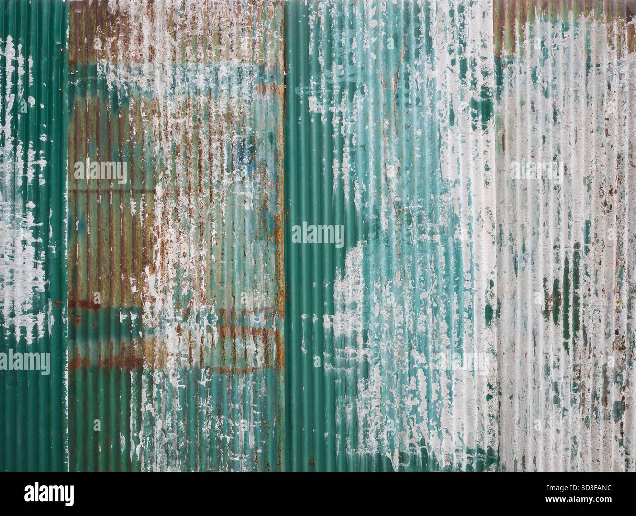Rusty Green metal sheet wall texture background Stock Photo