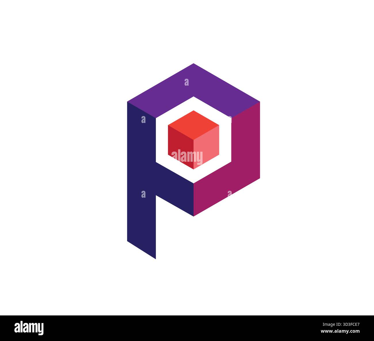 Letter P Hexagon Logo design vector symbol Stock Vector