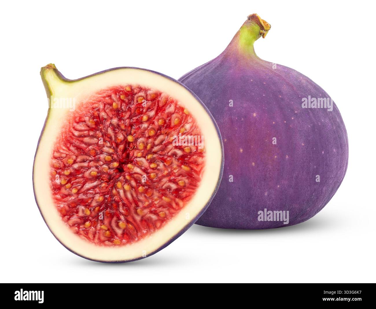Ripe figs isolated. Whole fig fruit and half of fig isolated Stock ...