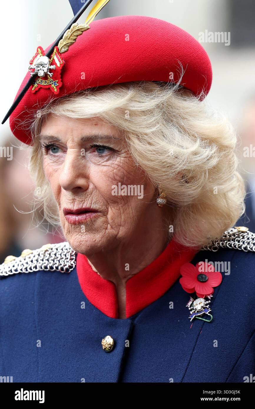 Queen Camilla during a visit to the Field of Remembrance, at
