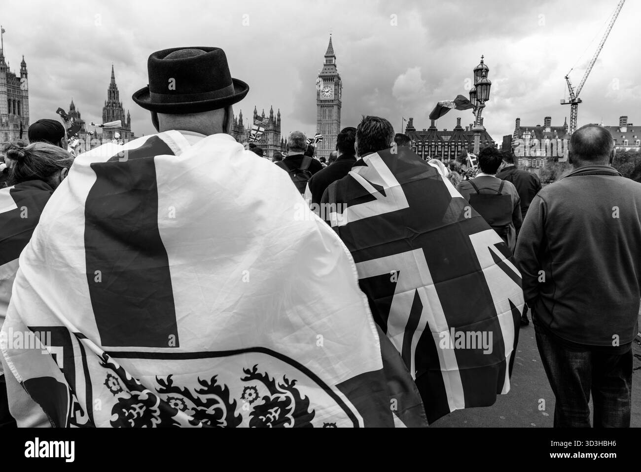 People March Over Westminster Bridge Waving and Wearing Cross of St ...