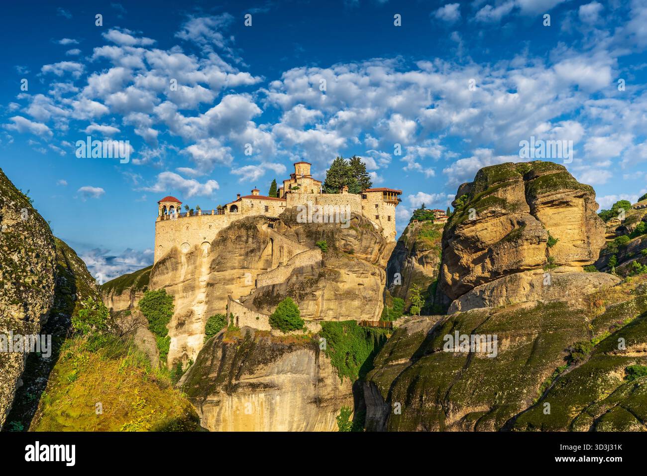 View of Vaarlam Monastery, Greece Stock Photo