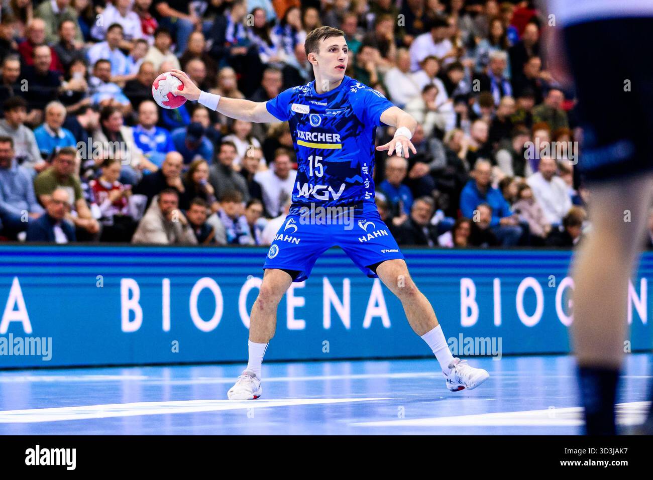 05 November 2025, Baden-Württemberg, Stuttgart: Handball: DHB Cup, men ...