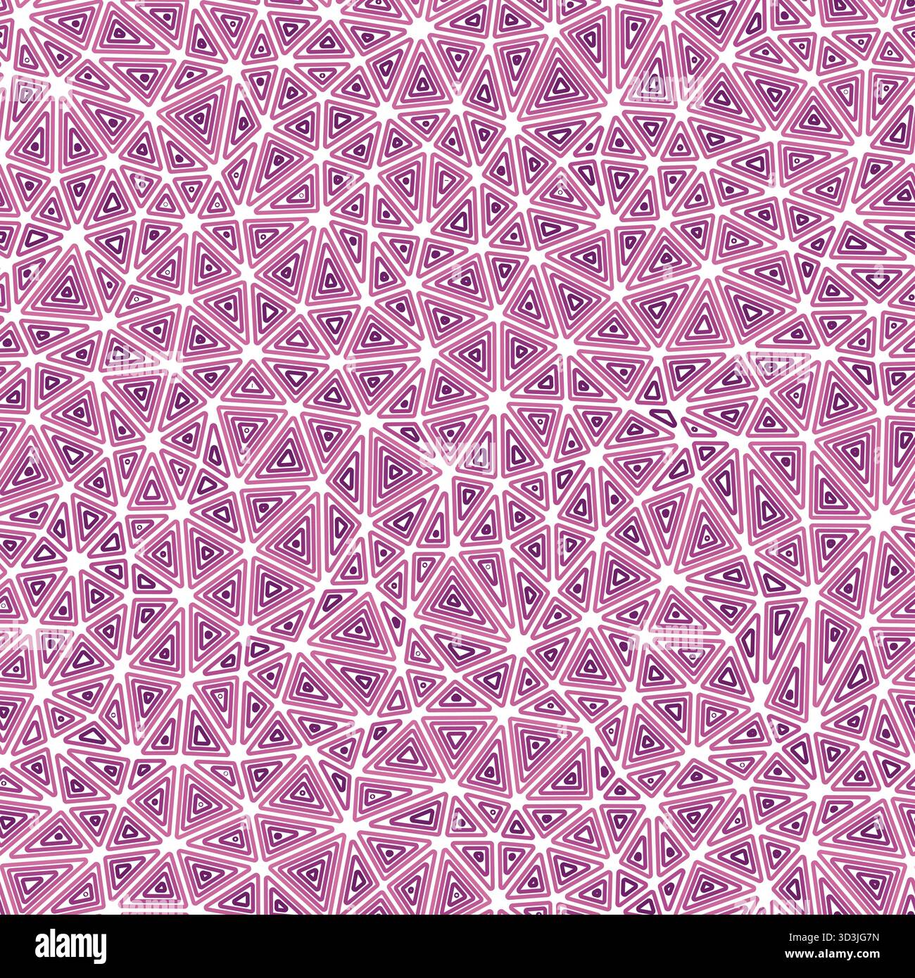 Minimal geometric background. Compact triangle size. Multiple repeated inner triangles. Single color tone style. Repeatable pattern. Stock Vector