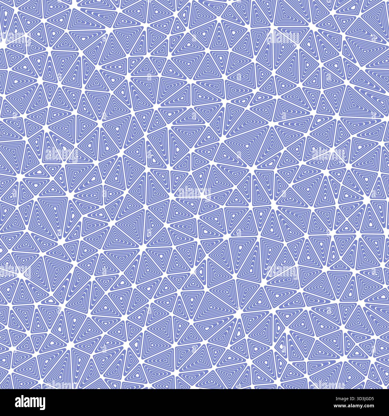 Mosaic background. Multiple repeated inner triangles. Compact triangles size. Solid Color style. Seamless pattern. Artistic vector tiles. Stock Vector