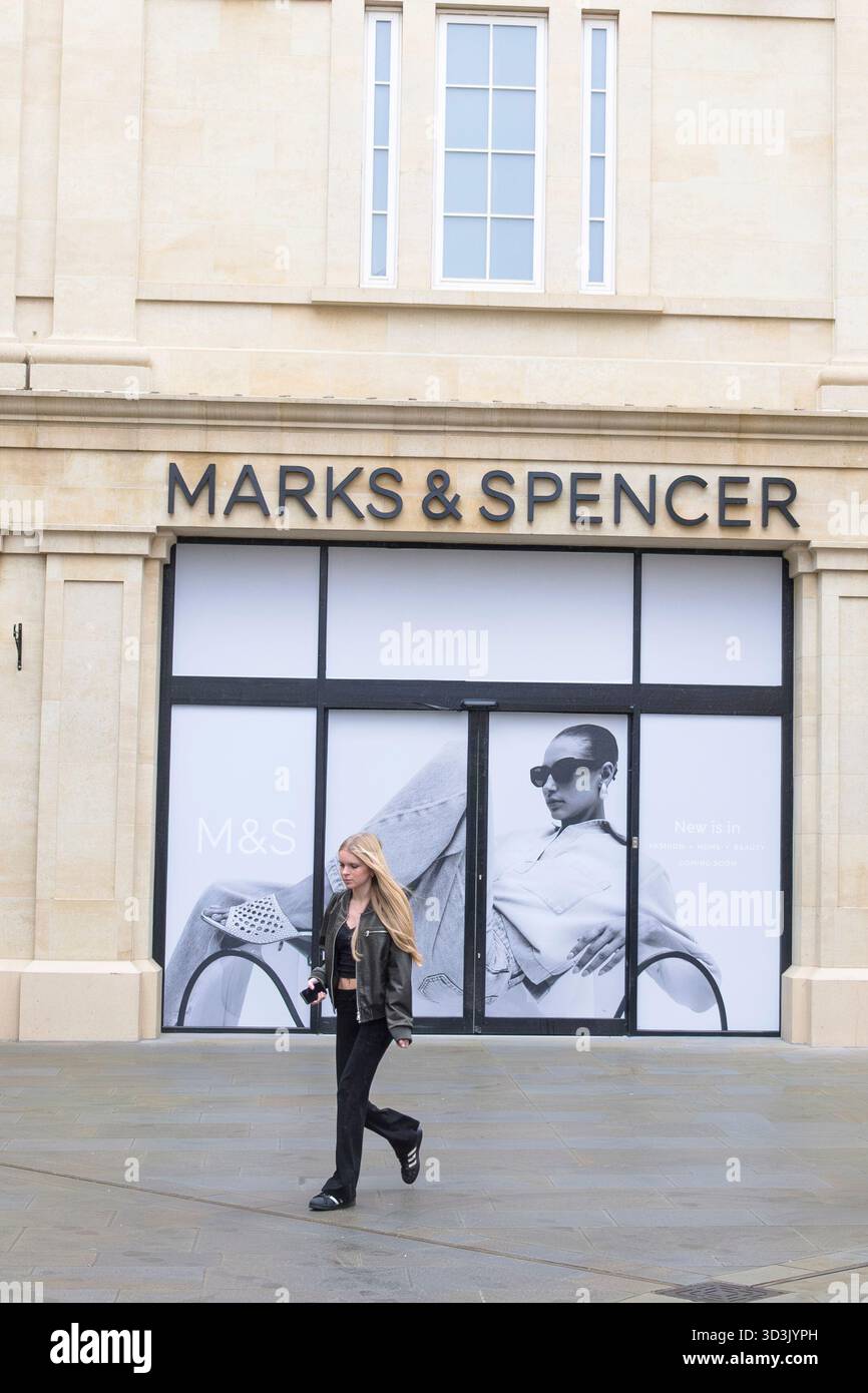 views of shops in Bath city centre Bath UK New M&S store in Southgate Marks and spencer Stock Photo