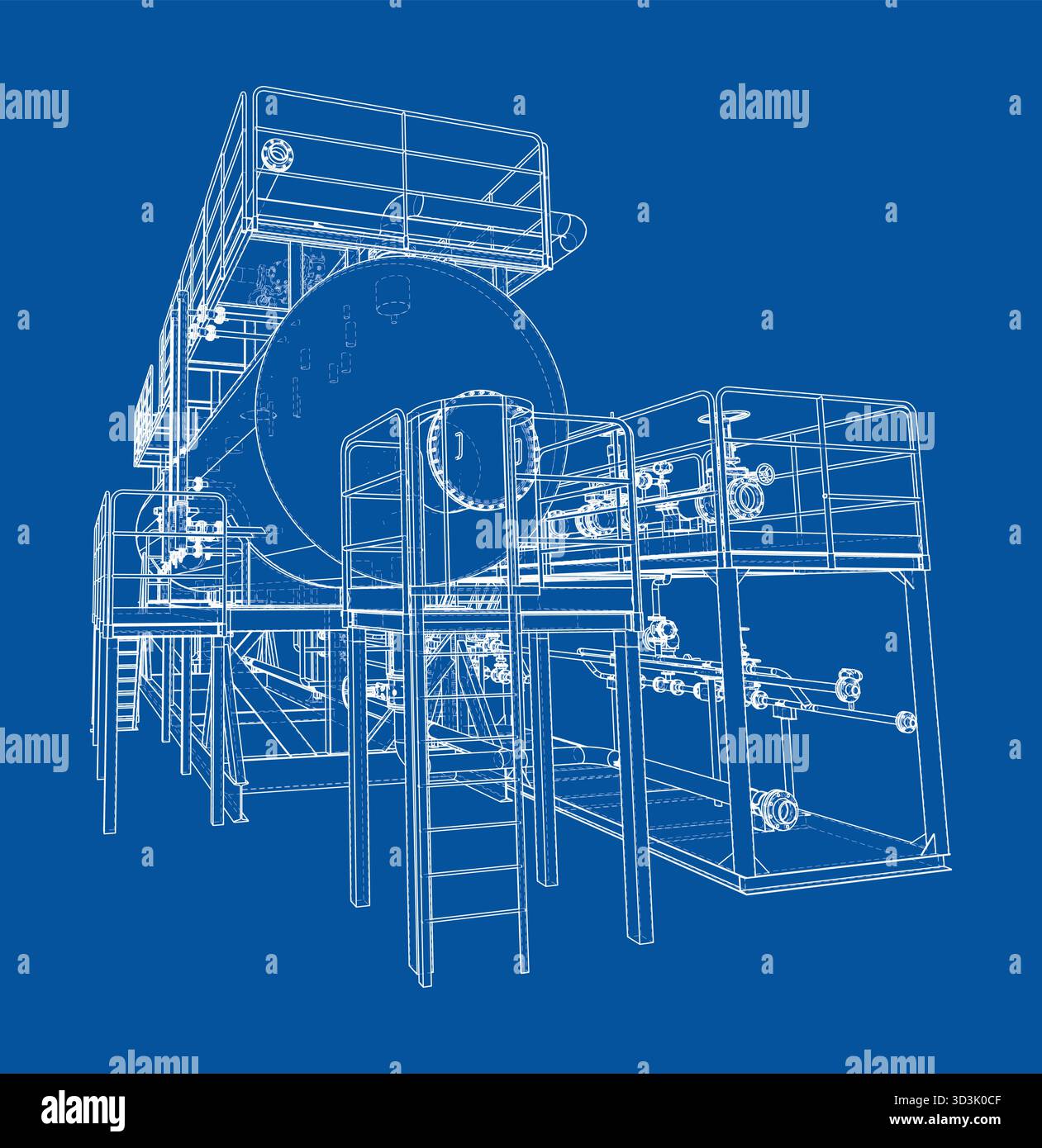 Intricate blueprint technical drawing Stock Vector Images - Alamy