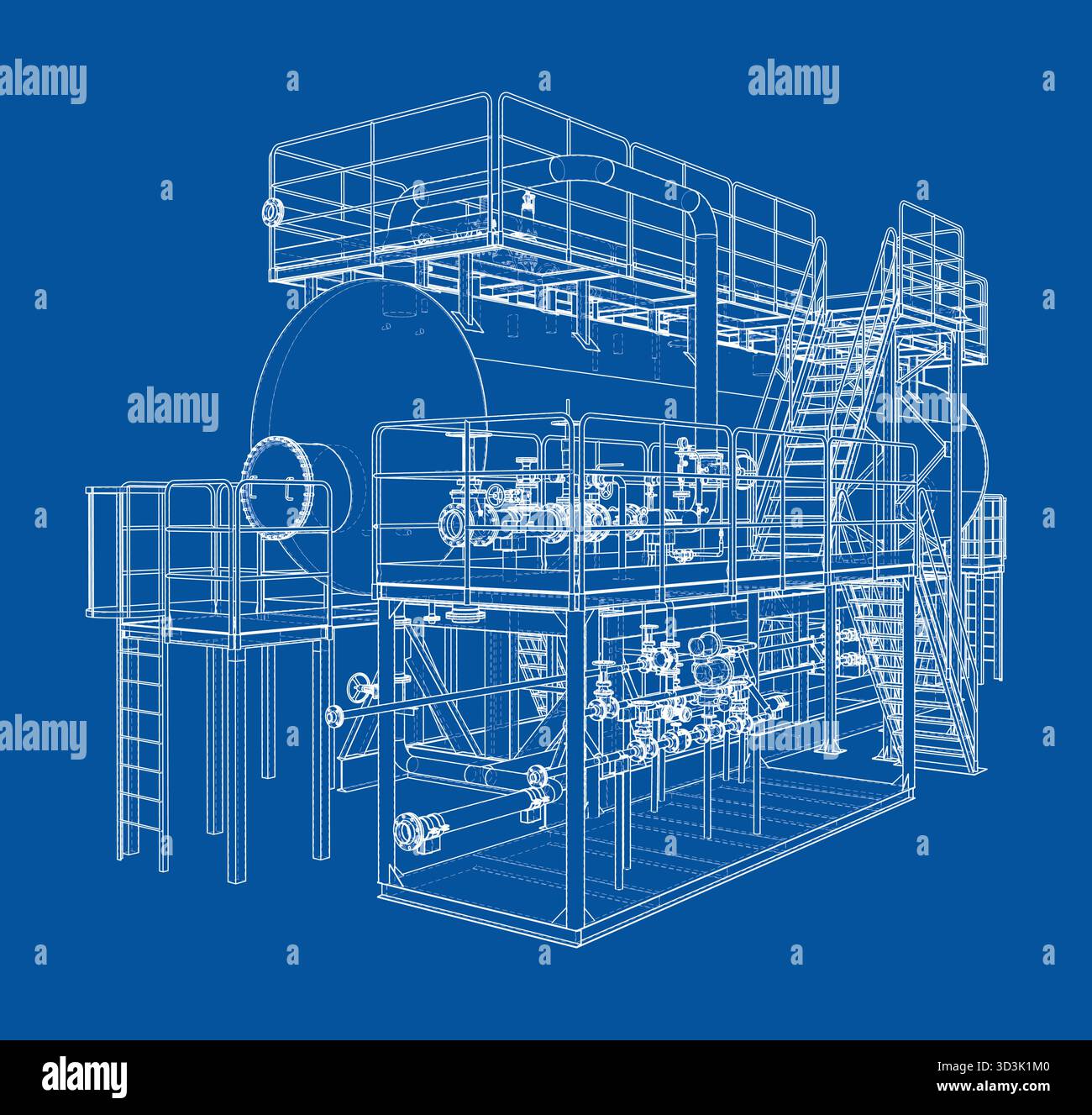 Intricate illustration of machinery components hi-res stock photography ...