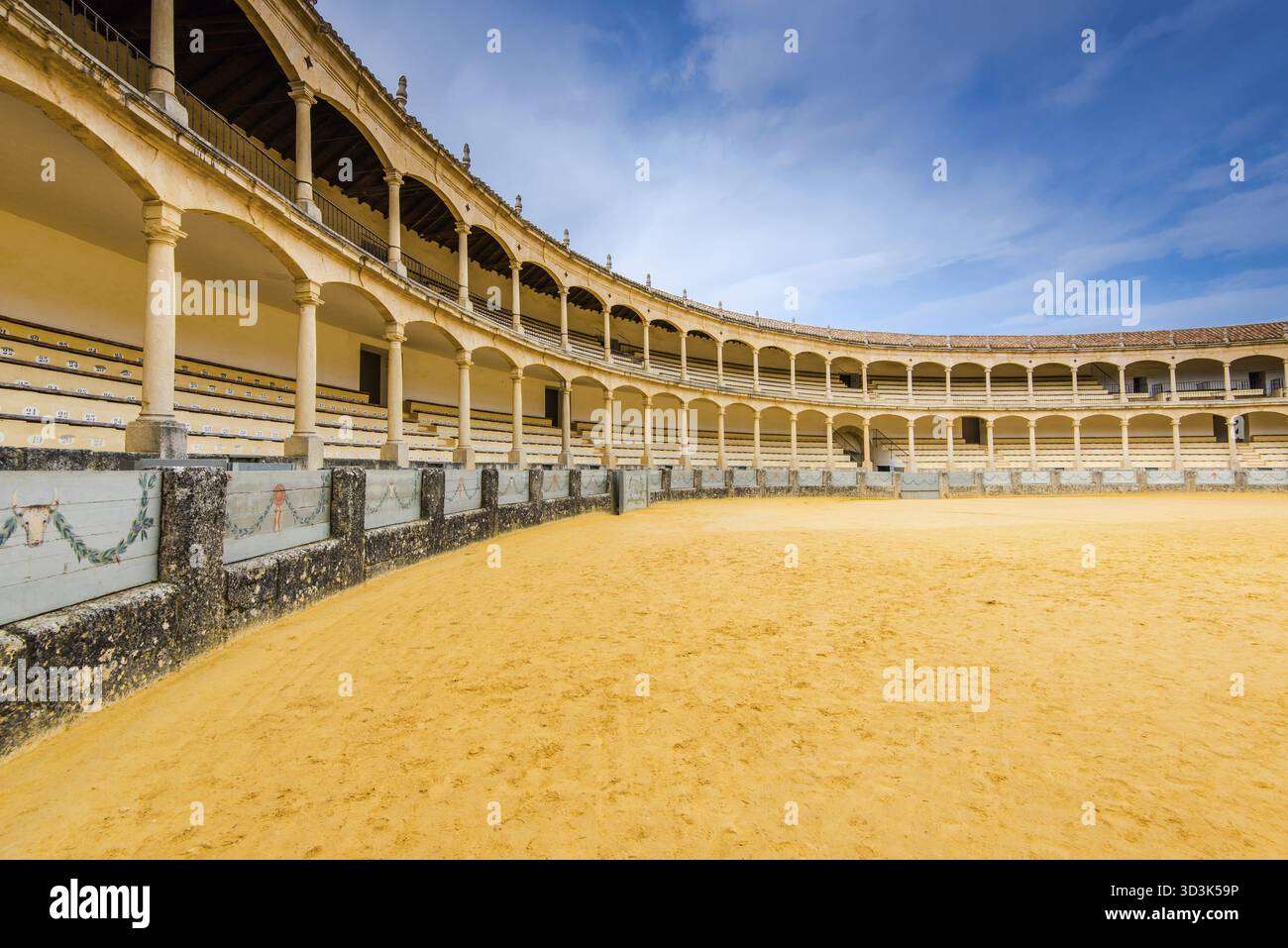 Bullring in Ronda, one of the oldest and most famous bullfighting arena ...